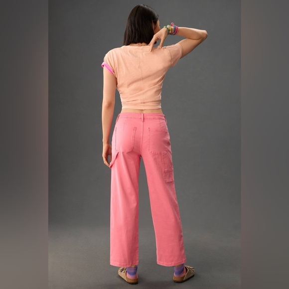 Pistola Ashton Straight-Leg Carpenter Ankle Pants in Pink Punch - Picture 2 of 5